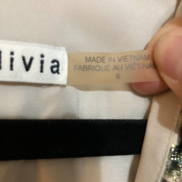 ALICE + OLIVIA METALLIC SHIMMERING GOLD DRESS SZ 6 - Picture 8 of 11